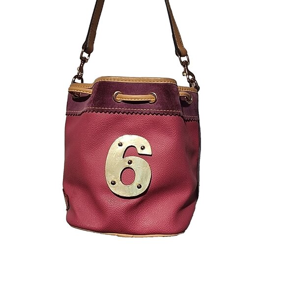 DOONEY & BOURKE Rare PINK Edition Lindsay Lohan Charm Leather Bucket Bag purse 6 - Picture 5 of 16